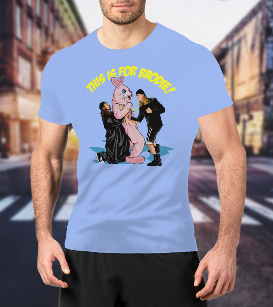 Kevin Smith This Is For Brodie Jay And Silent Bob Pink Bunny Drawing T-Shirt
