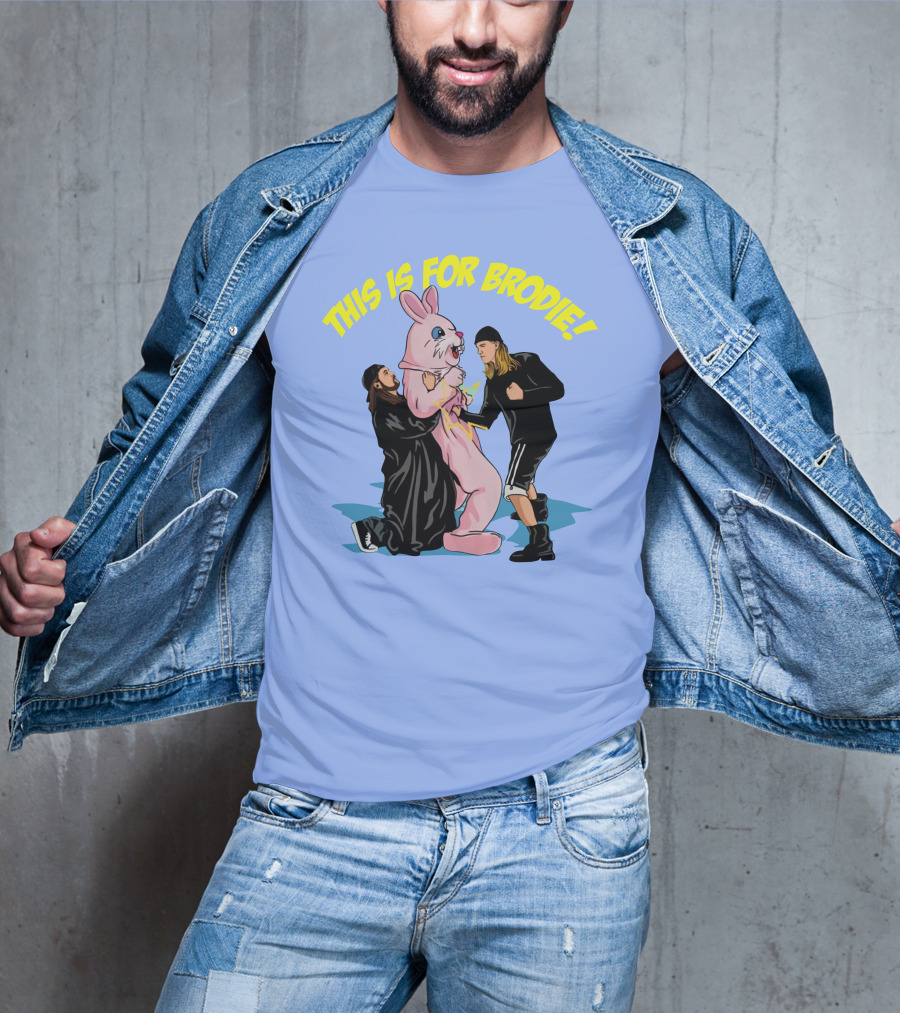 Kevin Smith This Is For Brodie Jay And Silent Bob Pink Bunny Drawing T-Shirt