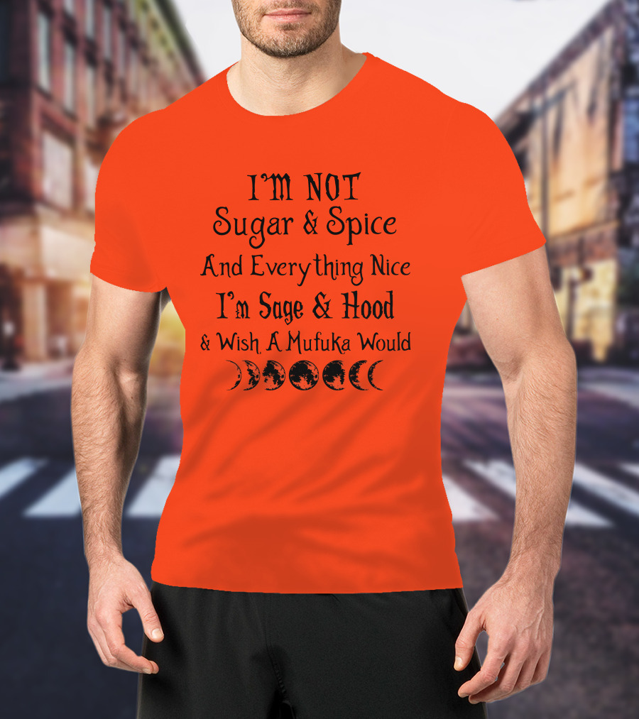 I'm Not Sugar And Spice And Everything Nice I'm Sage And Hood And Wish A Mufuka Would Moon Phases T-Shirt