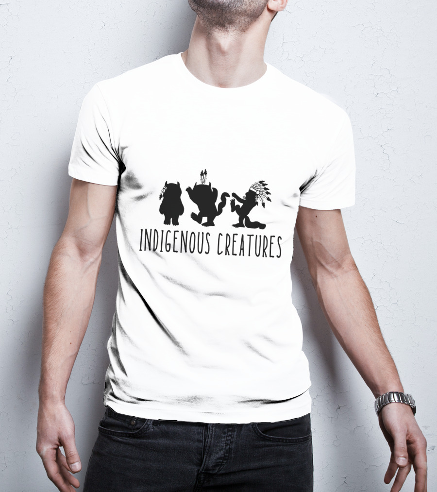 Indigenous Creatures Silhouette Trio With Arrows And Feathers T-Shirt