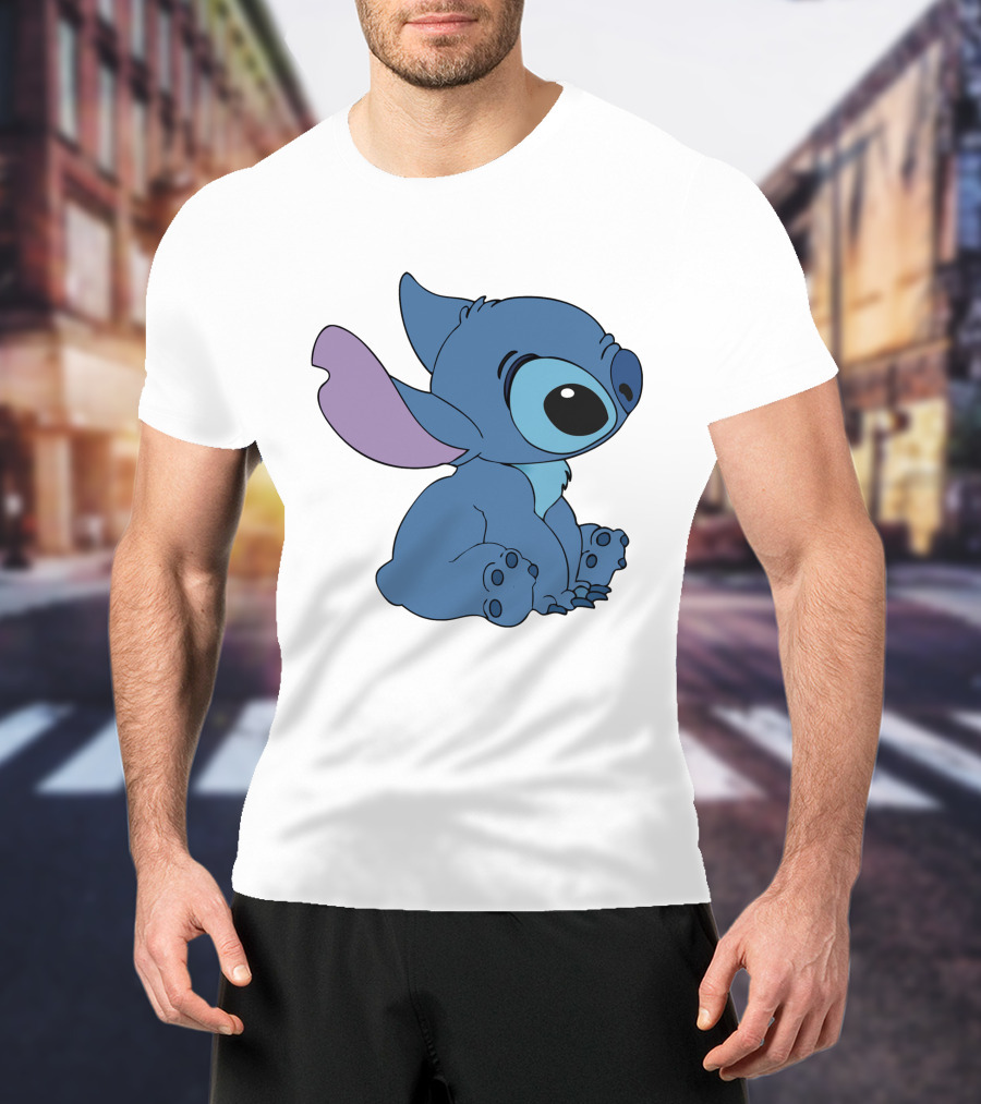 Stitch 1 Cute Cartoon Character Sitting Disney T-Shirt