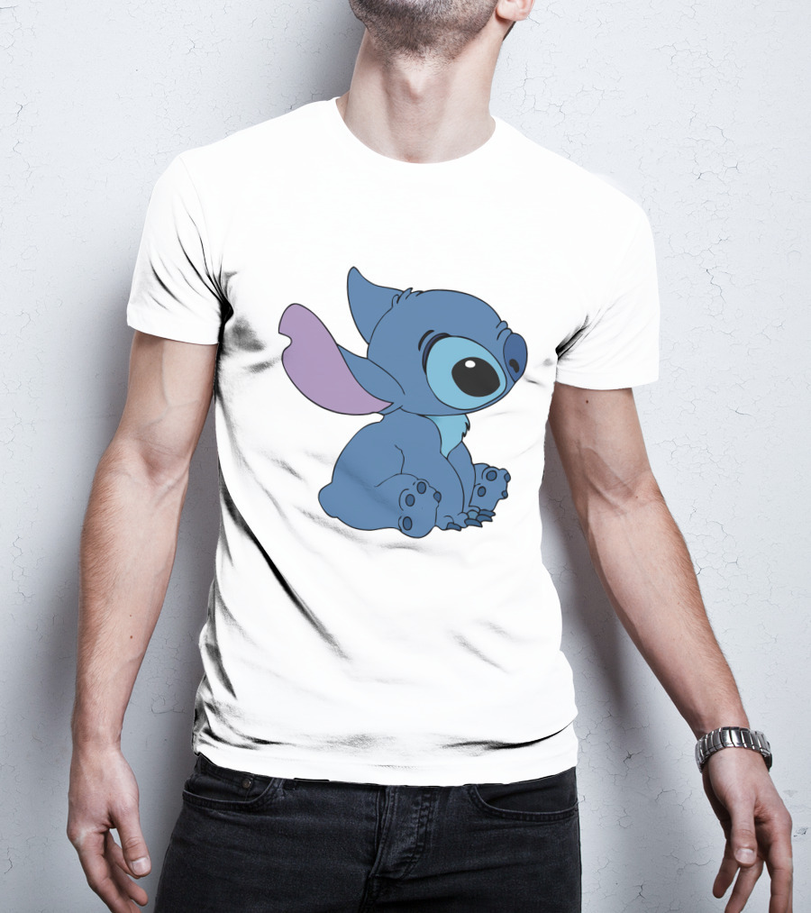 Stitch 1 Cute Cartoon Character Sitting Disney T-Shirt