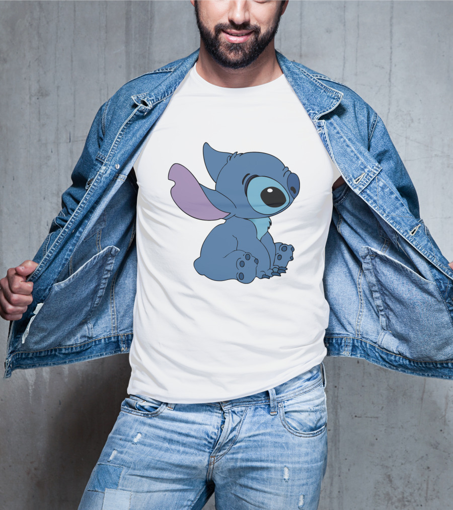 Stitch 1 Cute Cartoon Character Sitting Disney T-Shirt