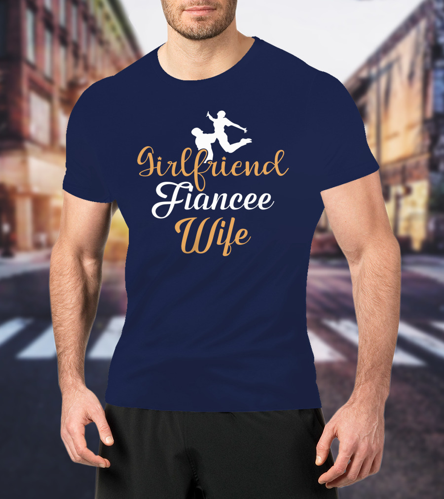 Girlfriend Fiancee Wife Engagement Proposal Silhouette Jump T-Shirt