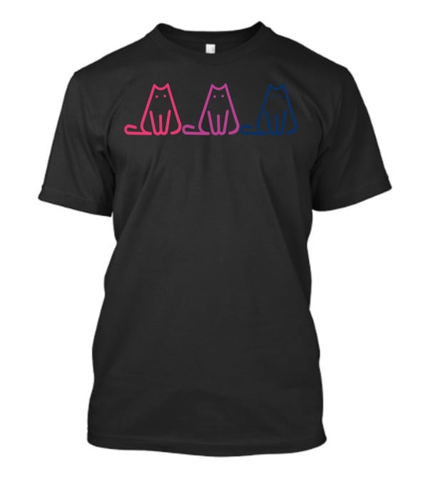 Cahlaflour Rainbow Cat Trio Pink Purple Blue T-Shirt