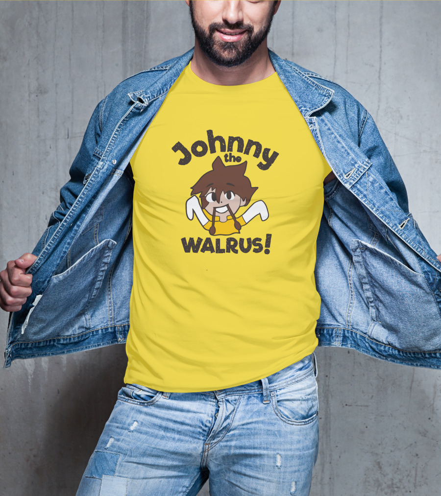 Johnny The Walrus Daily Wire Cartoon Character Yellow Background T-Shirt