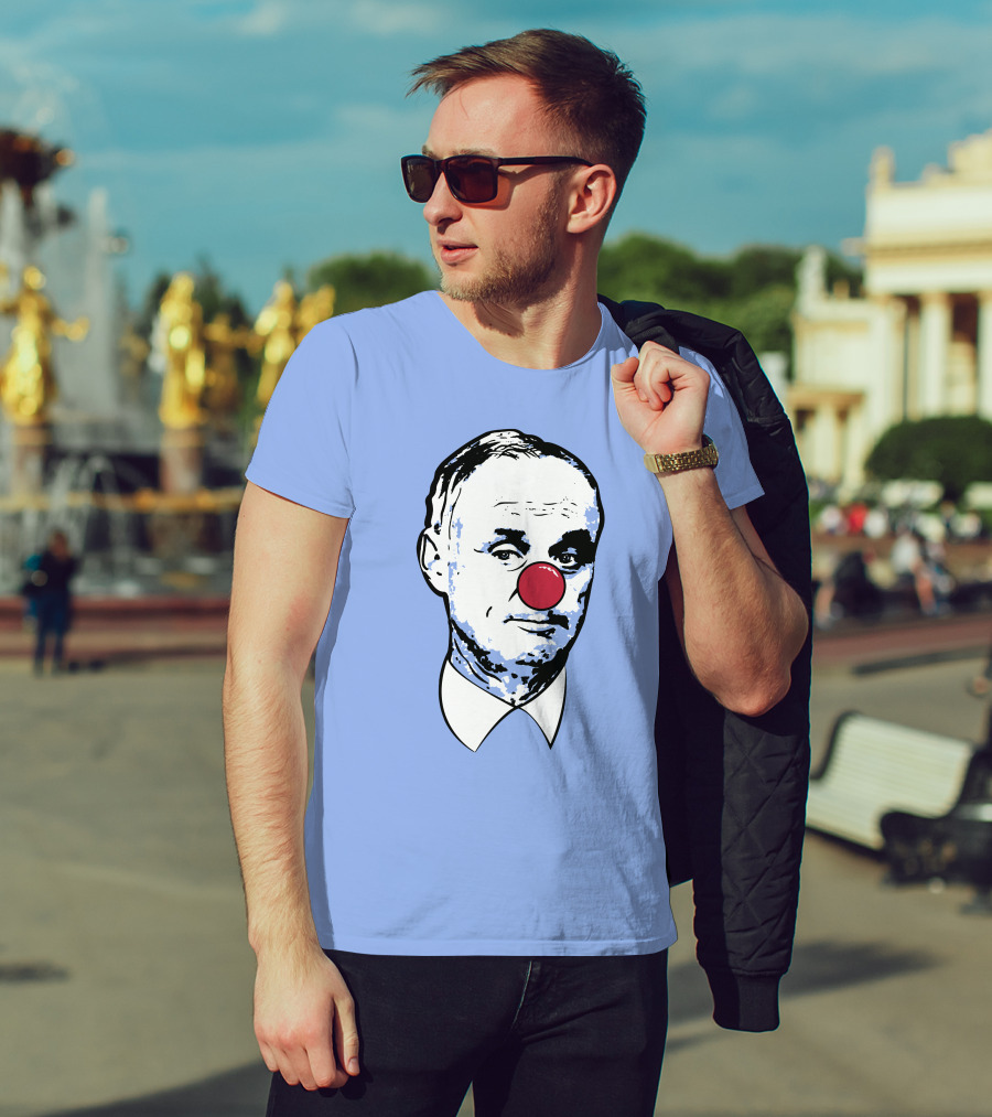 Clown Rob Manfred Blue Background Red Nose T-Shirt