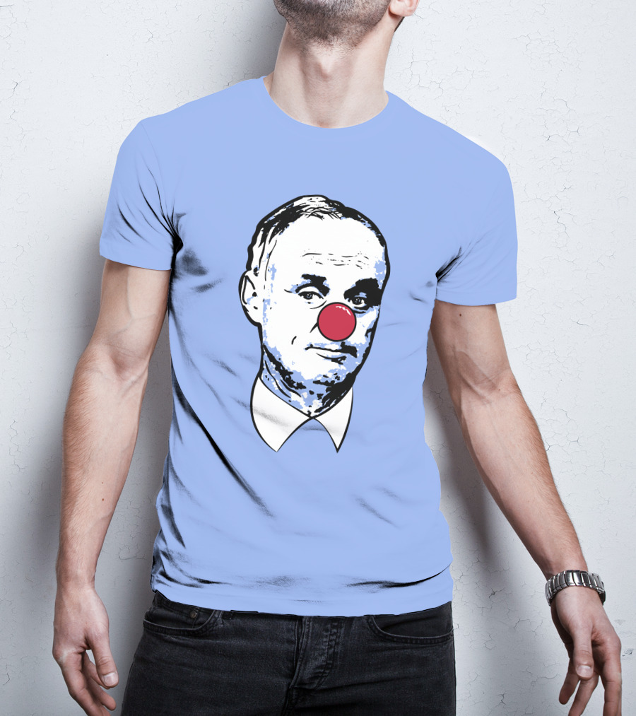 Clown Rob Manfred Blue Background Red Nose T-Shirt