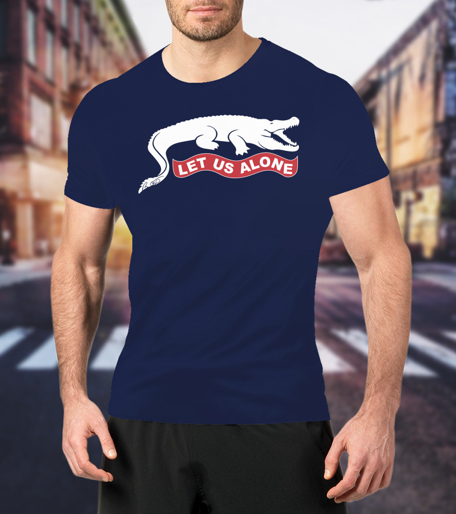 Gov Ron Desantis Gator Let Us Alone Alligator Emblem T-Shirt