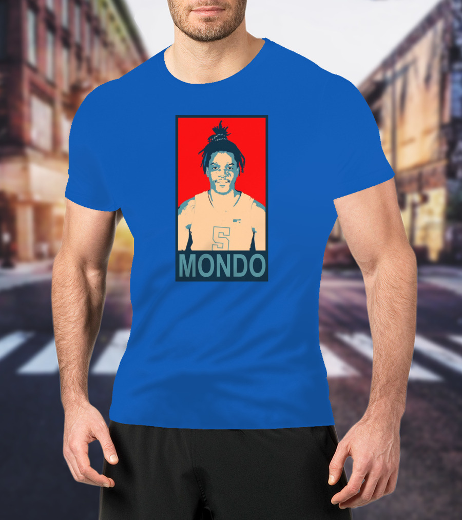 Armando Bacot Mondo Number 5 Red And Blue T-Shirt
