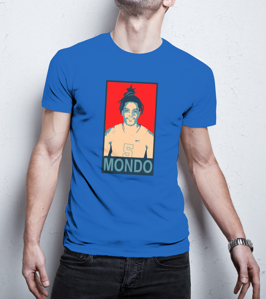 Armando Bacot Mondo Number 5 Red And Blue T-Shirt