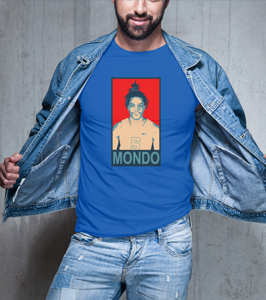 Armando Bacot Mondo Number 5 Red And Blue T-Shirt