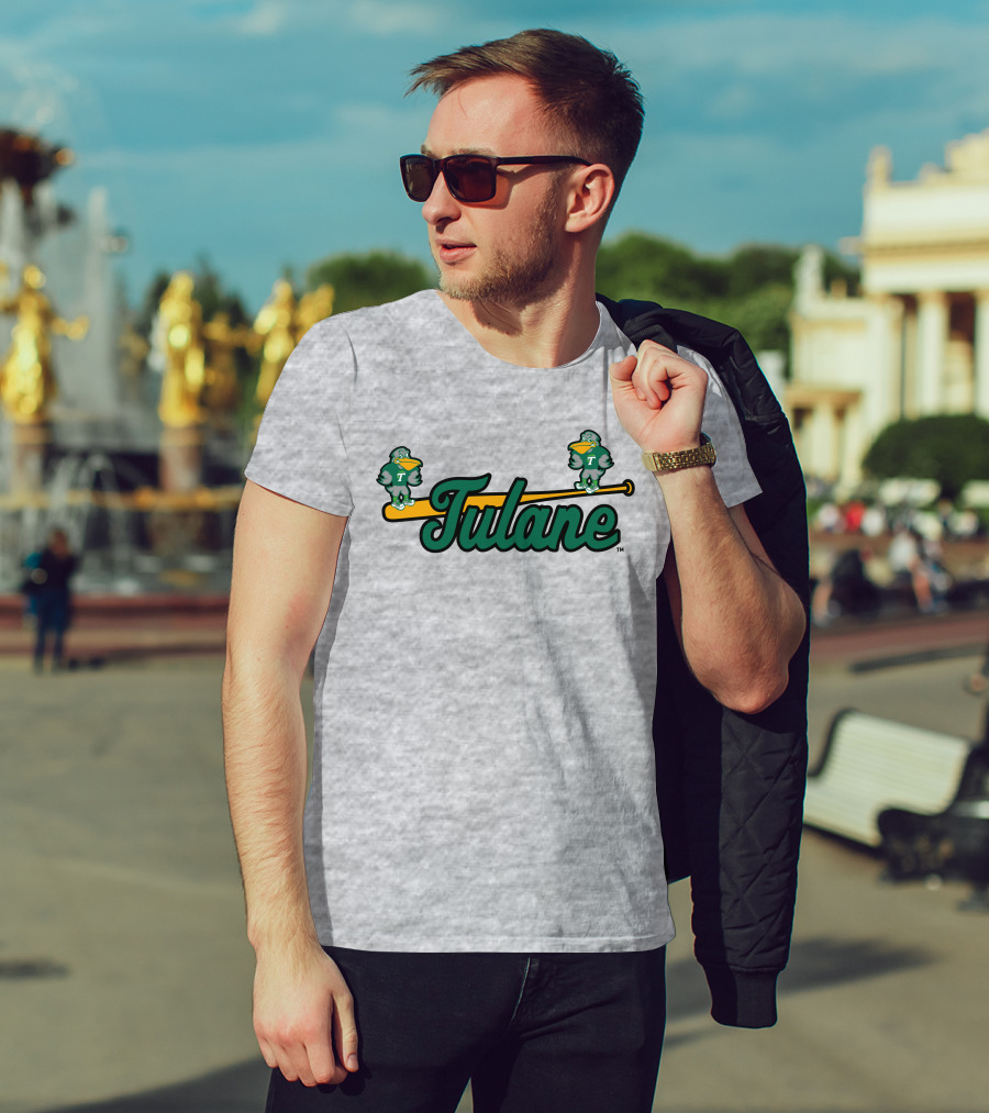 Tulane Green Wave Baseball Bat Birds T-Shirt