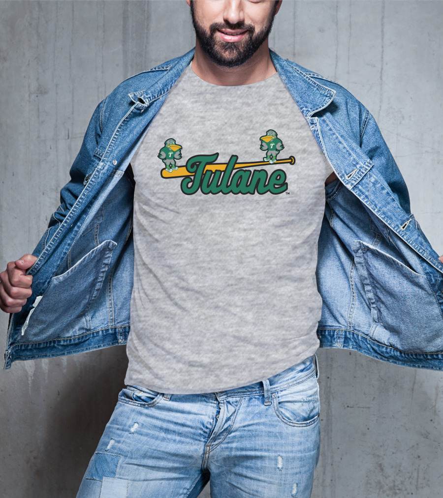 Tulane Green Wave Baseball Bat Birds T-Shirt