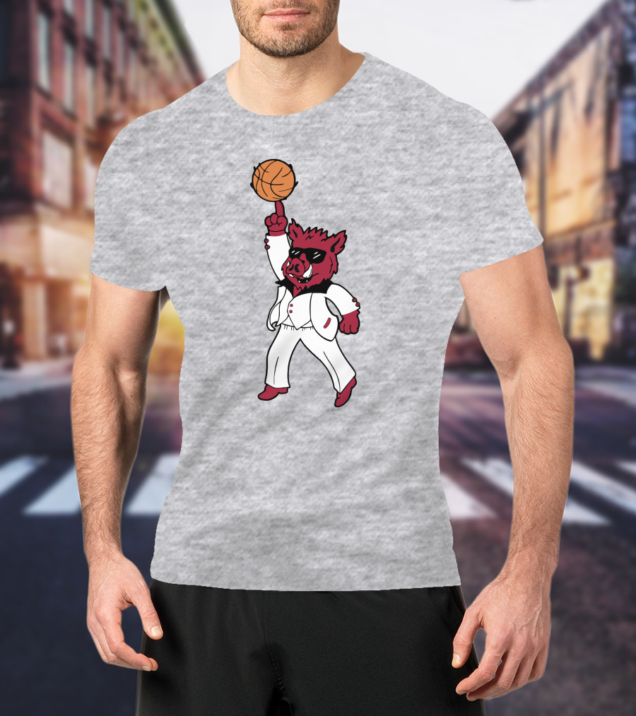 Arkansas The Ark Dancing Hog Disco Basketball T-Shirt