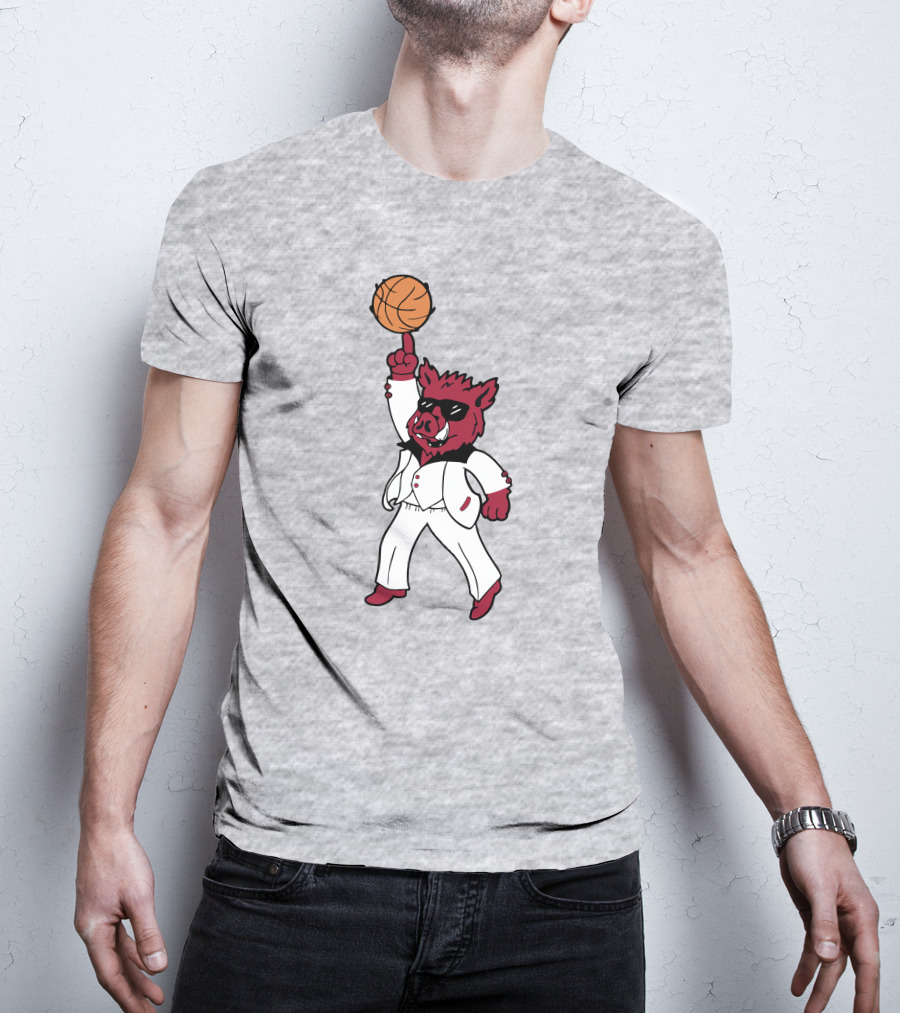 Arkansas The Ark Dancing Hog Disco Basketball T-Shirt