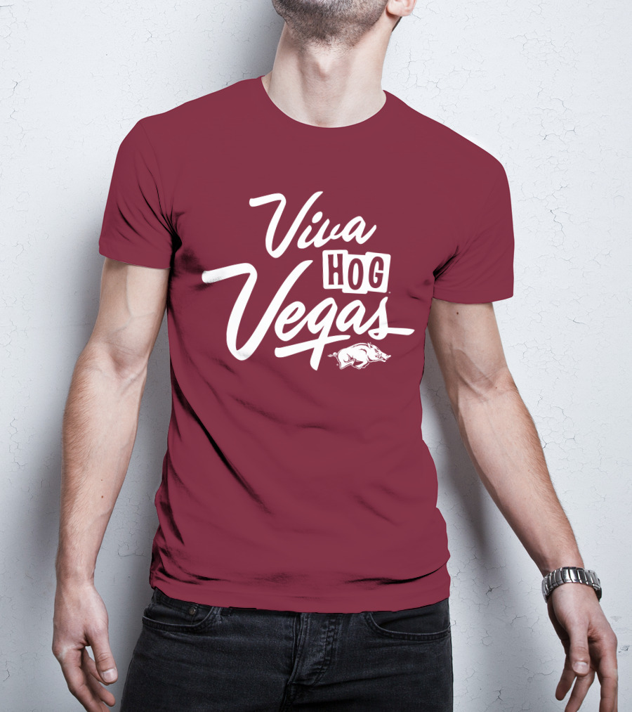Viva Hog Vegas Arkansas Razorbacks Inspired Pig T-Shirt