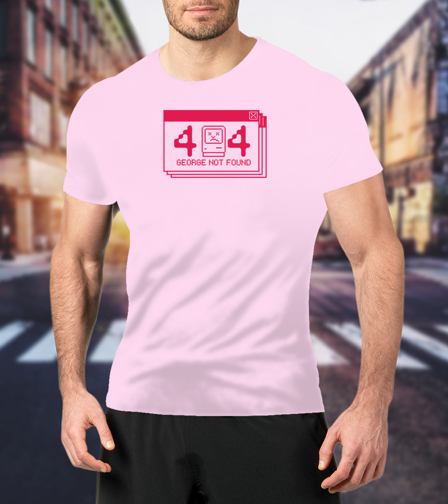 Georgenotfound 404 Error Crying Computer Pink T-Shirt