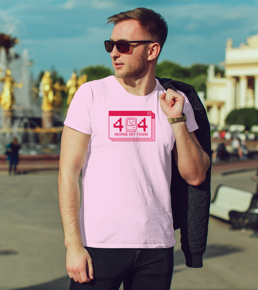 Georgenotfound 404 Error Crying Computer Pink T-Shirt