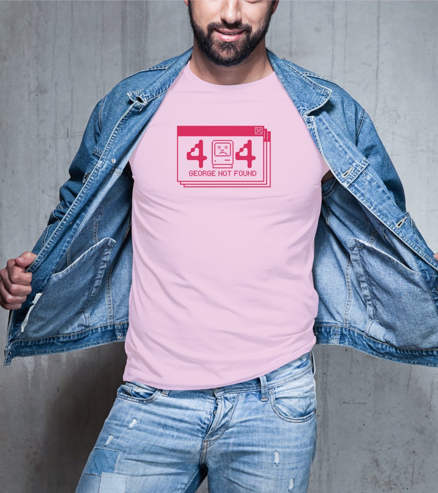 Georgenotfound 404 Error Crying Computer Pink T-Shirt