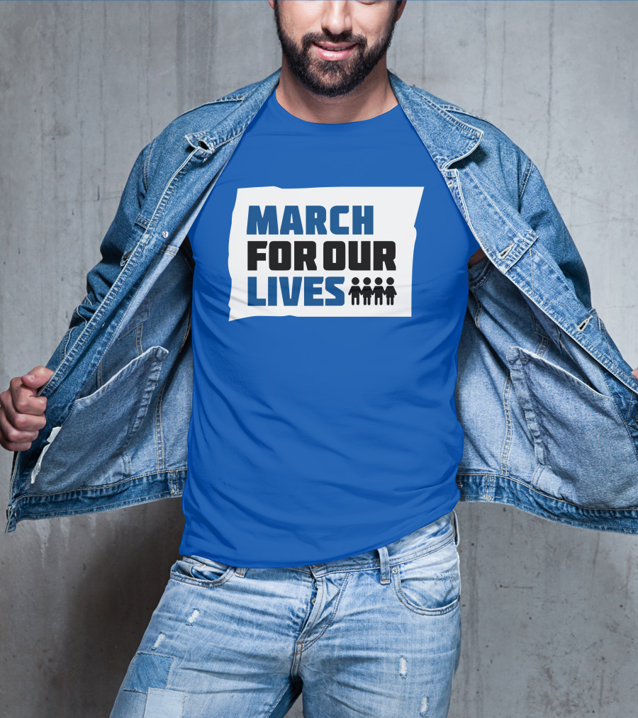 MARCH FOR OUR LIVES Protest Social Movement Iconic Text And Figures T-Shirt