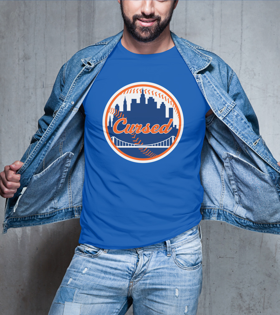 Cursed Mets Baseball Skyline Bridge T-Shirt