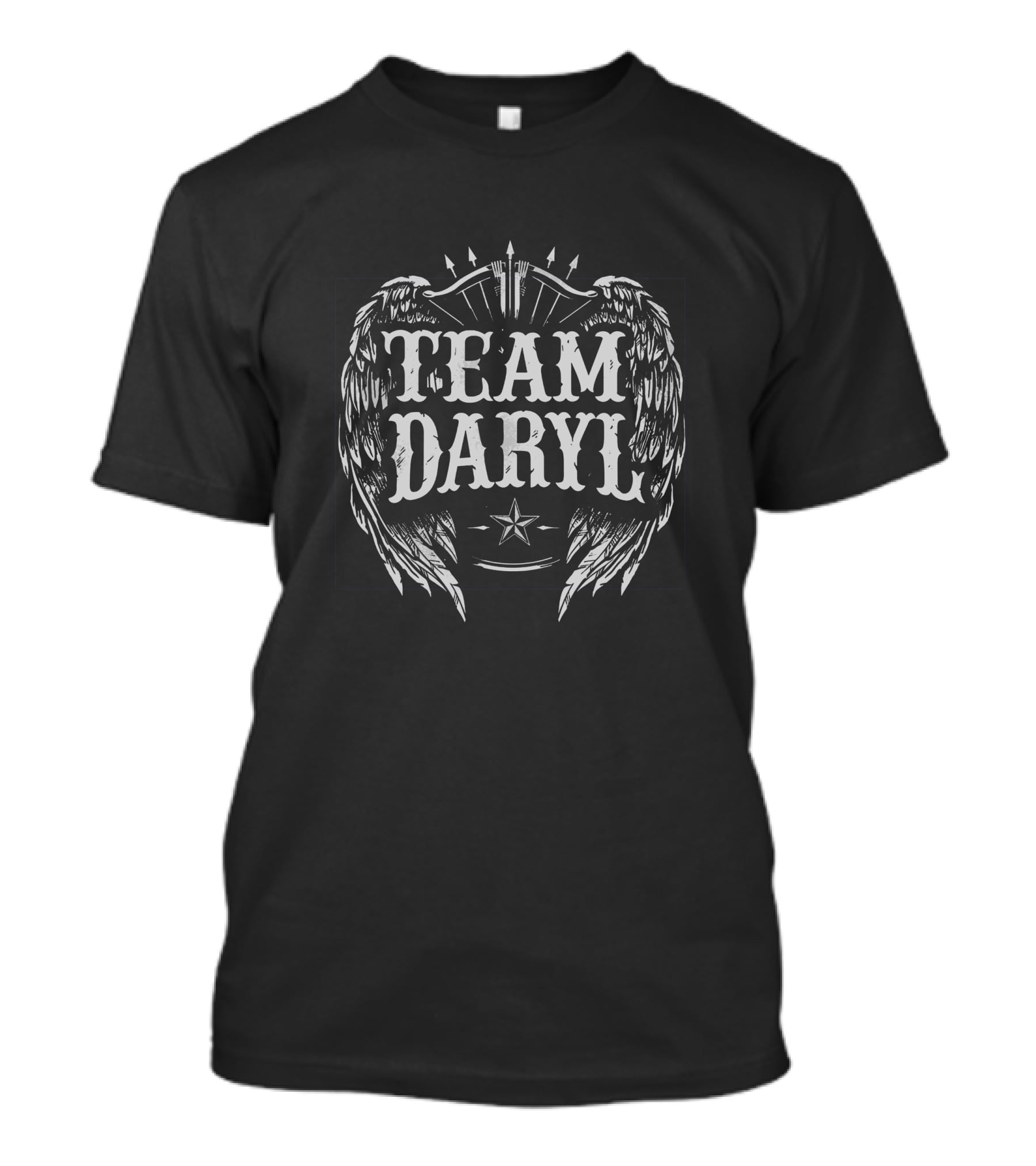 Teelocity Merch Tv Show Team Daryl Dixon Winged Crossbow Star T-Shirt
