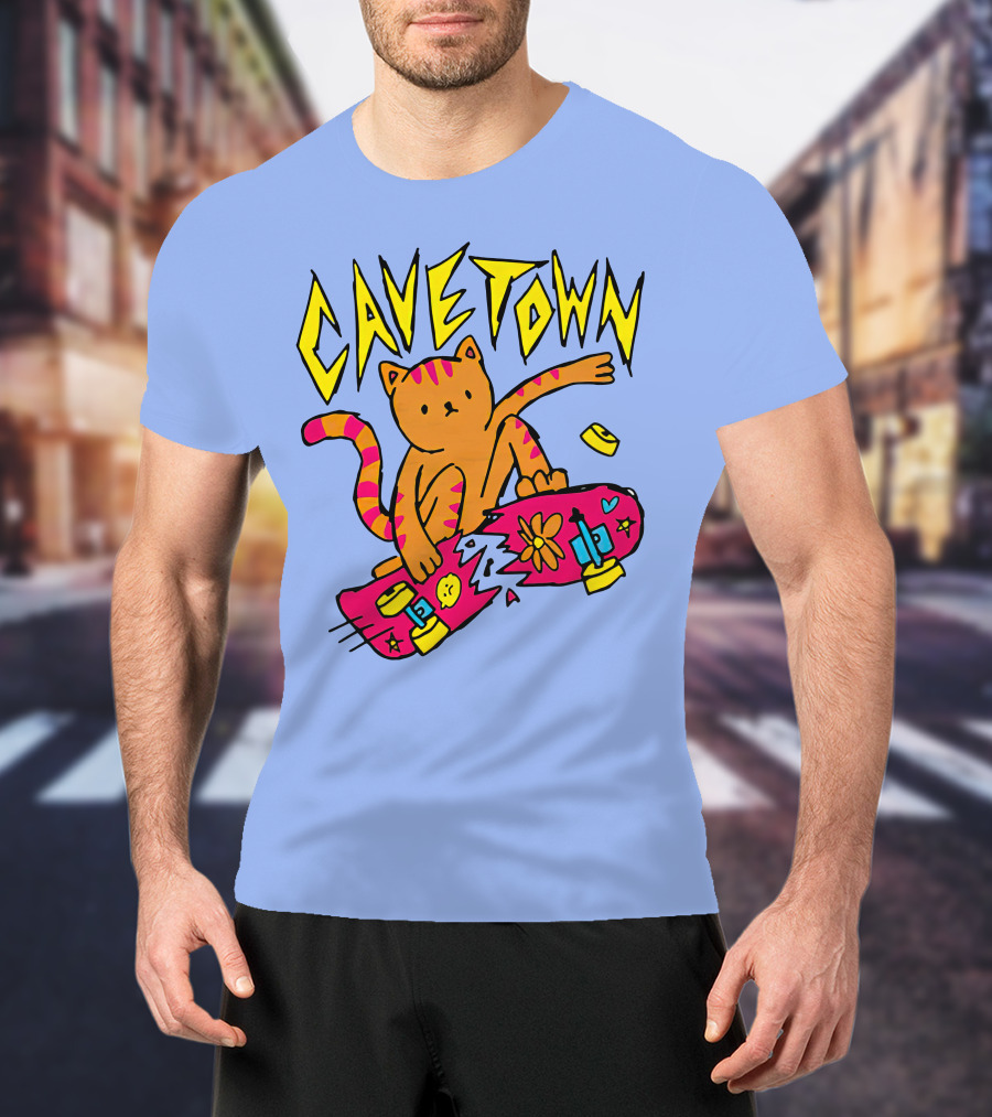 Cavetown Cat Skateboard Fun T-Shirt