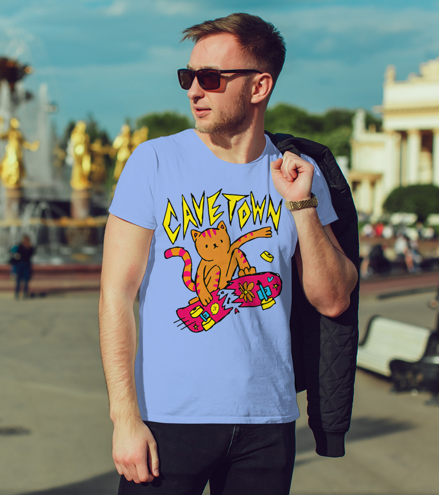 Cavetown Cat Skateboard Fun T-Shirt
