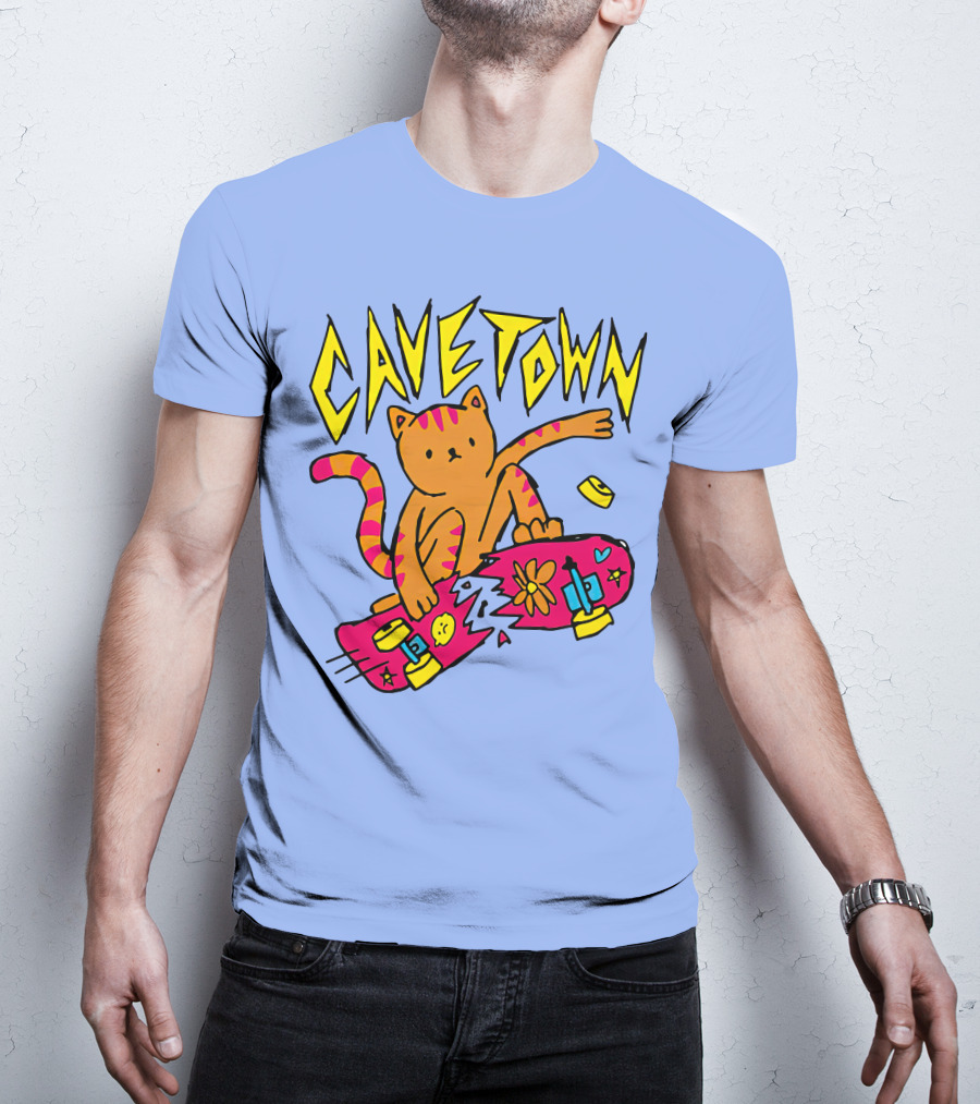 Cavetown Cat Skateboard Fun T-Shirt