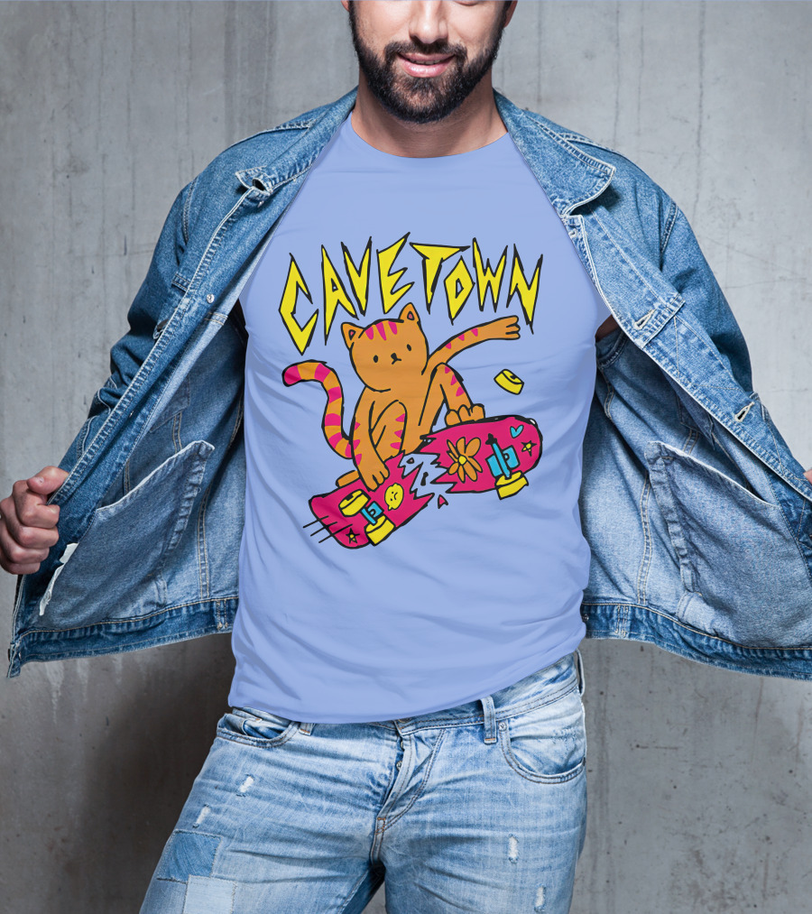 Cavetown Cat Skateboard Fun T-Shirt