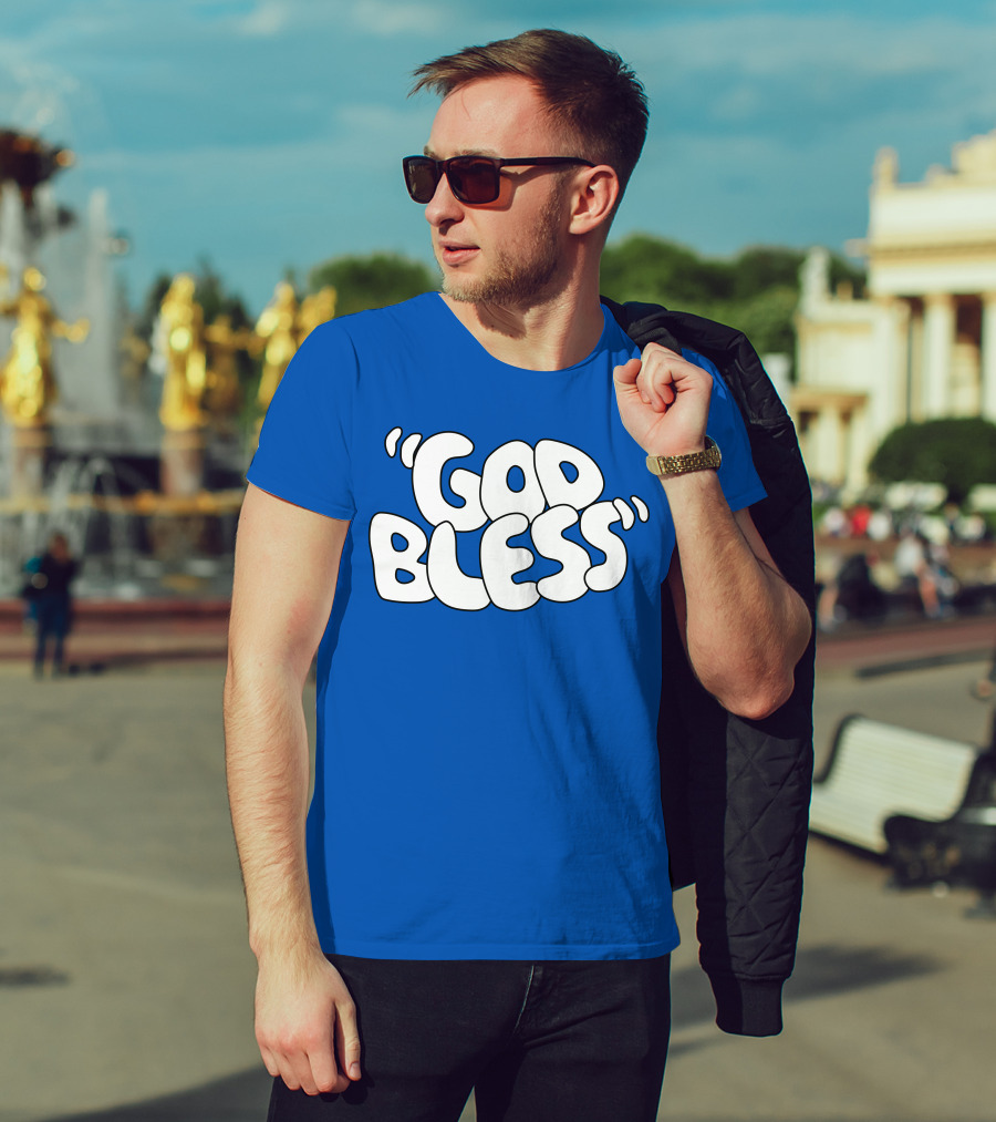 Sal Vulcano God Bless Text Merchandise T-Shirt