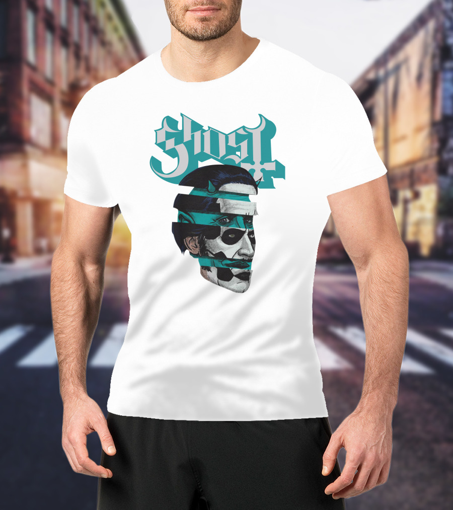 Ghost Band Fragmented Face T-Shirt