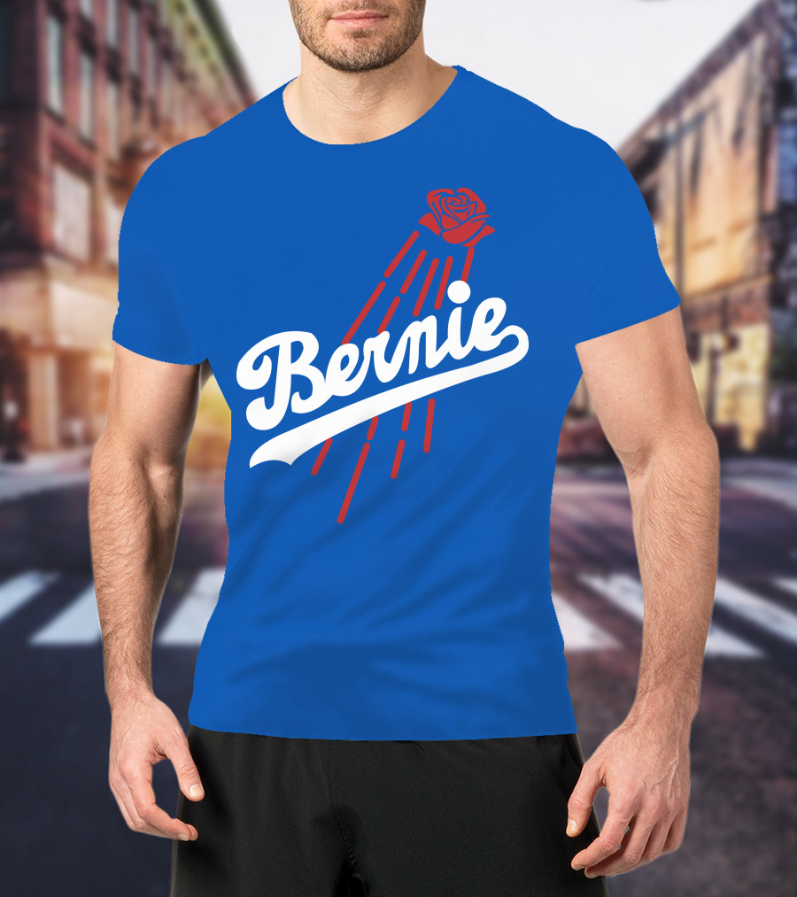 Bernie Sanders Dodgers Logo Rose T-Shirt