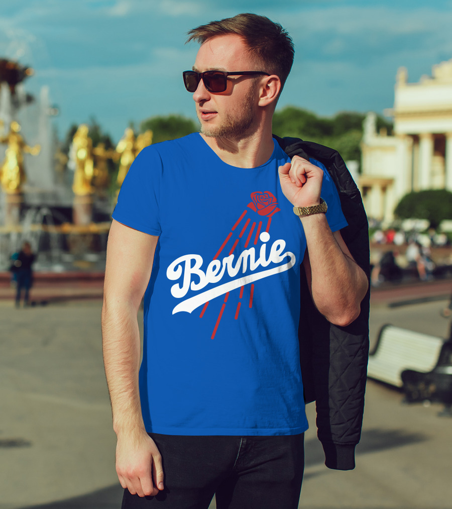 Bernie Sanders Dodgers Logo Rose T-Shirt