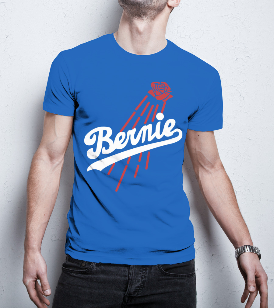 Bernie Sanders Dodgers Logo Rose T-Shirt