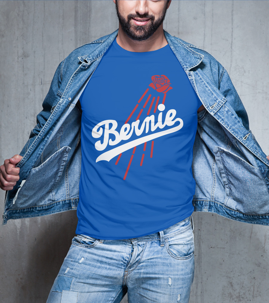 Bernie Sanders Dodgers Logo Rose T-Shirt