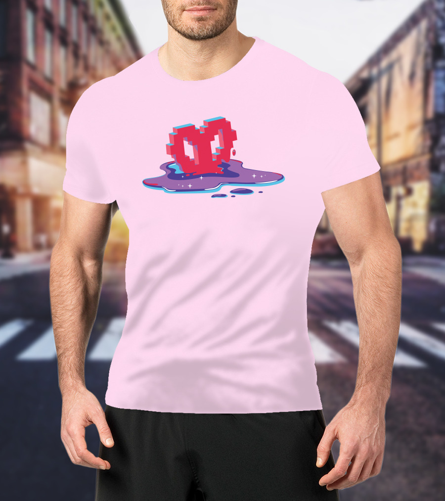 Heart Pixel Art Melting Design Philza Merch T-Shirt