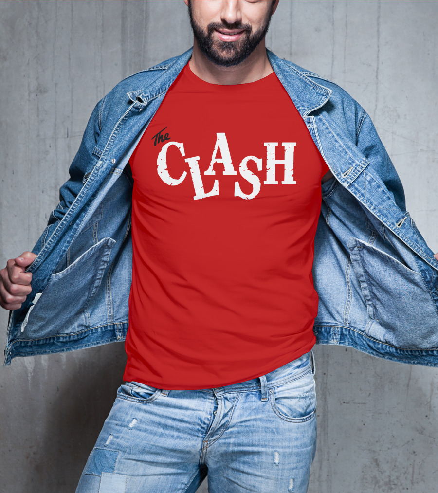 The Clash Band Logo White Text T-Shirt