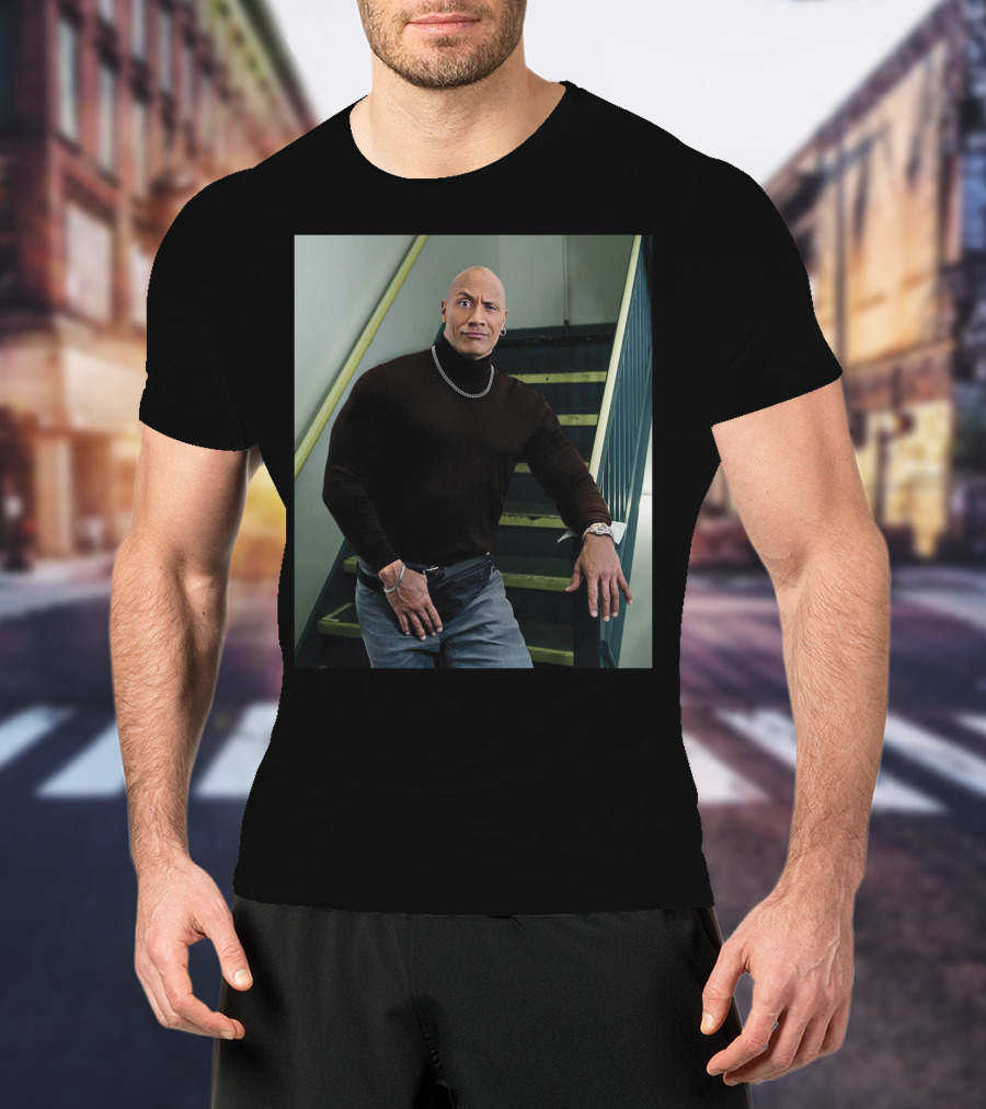 The Rock Iconic 90s Turtleneck Fanny Pack Look T-Shirt