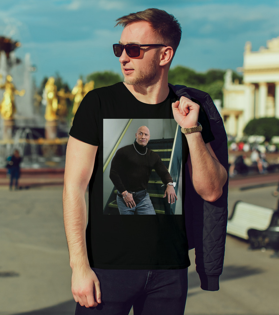 The Rock Iconic 90s Turtleneck Fanny Pack Look T-Shirt