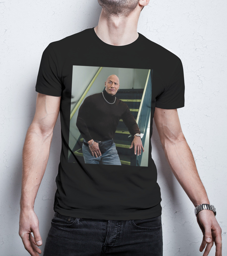 The Rock Iconic 90s Turtleneck Fanny Pack Look T-Shirt