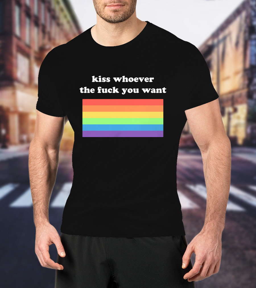 Kiss Whoever You Want Pride Rainbow T-Shirt