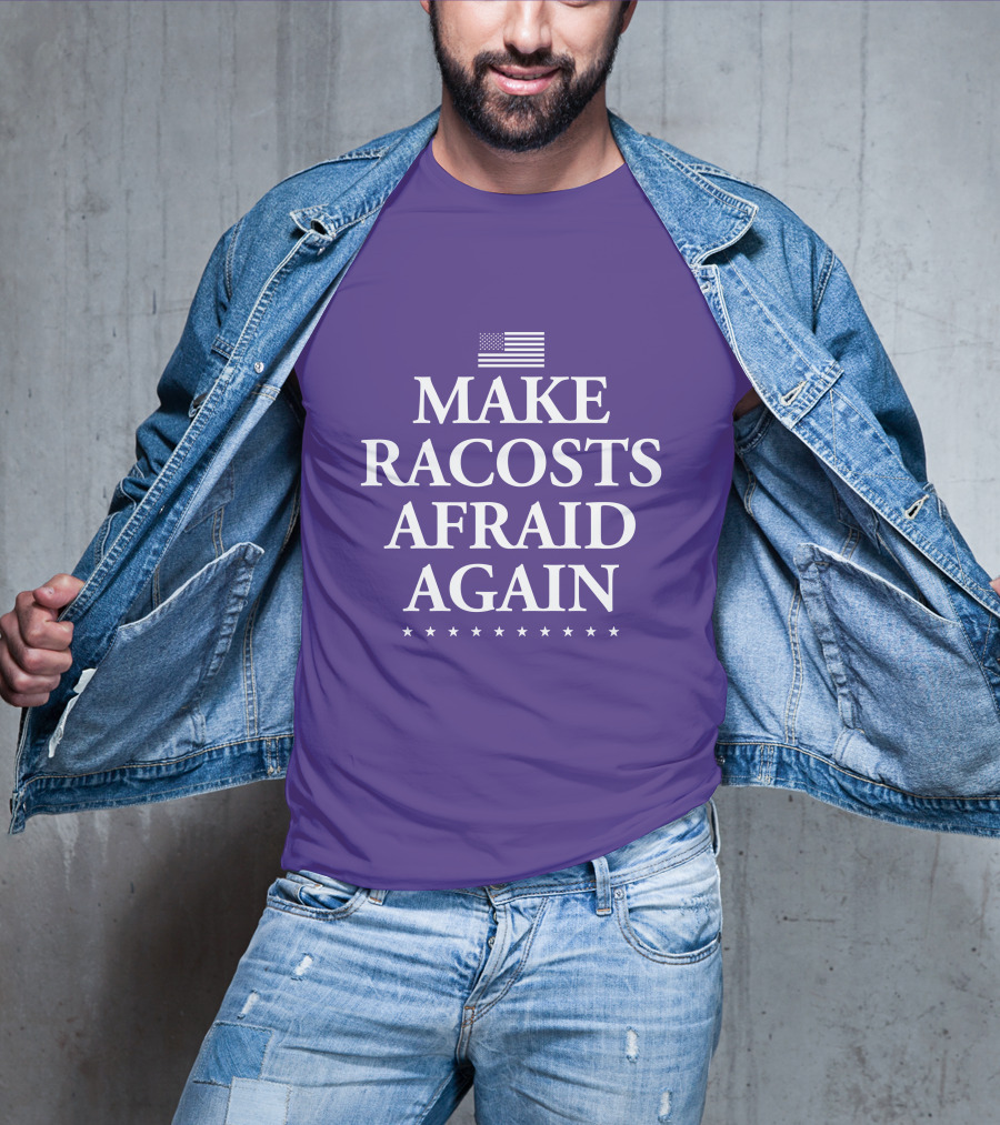 Make Racosts Afraid Again American Flag Stars T-Shirt