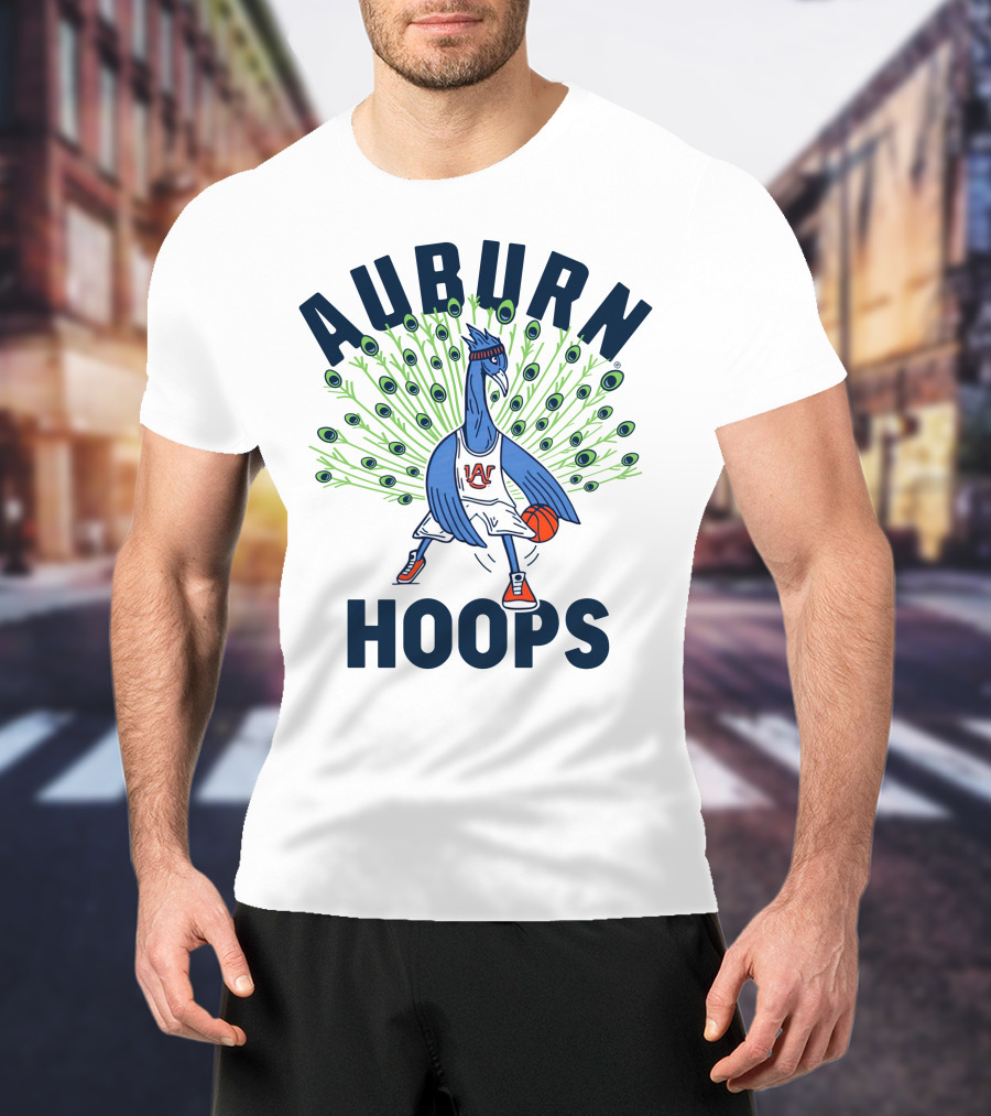 Auburn Hoops Peacock Basketball Sports T-Shirt