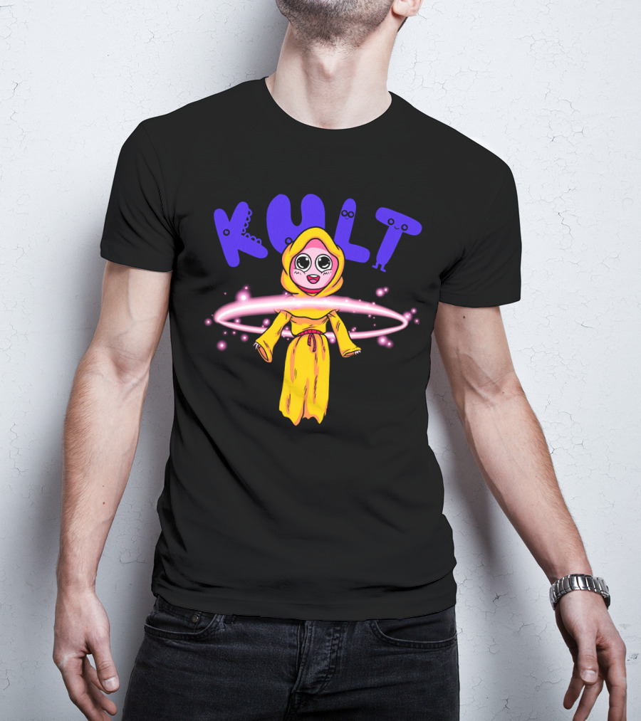 DIM MAK KULT Steve Aoki Collection Yellow Hooded Character With Energy Rings T-Shirt