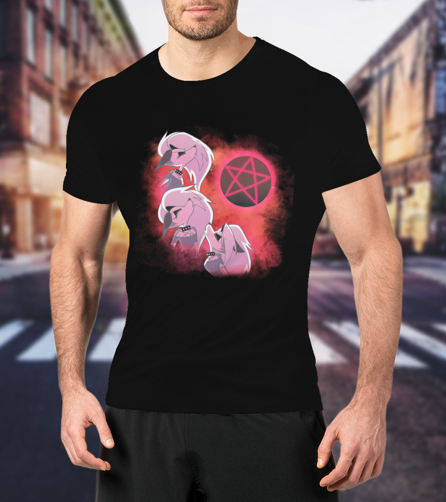 Helluva Boss Loona Trio With Pink Pentagram T-Shirt