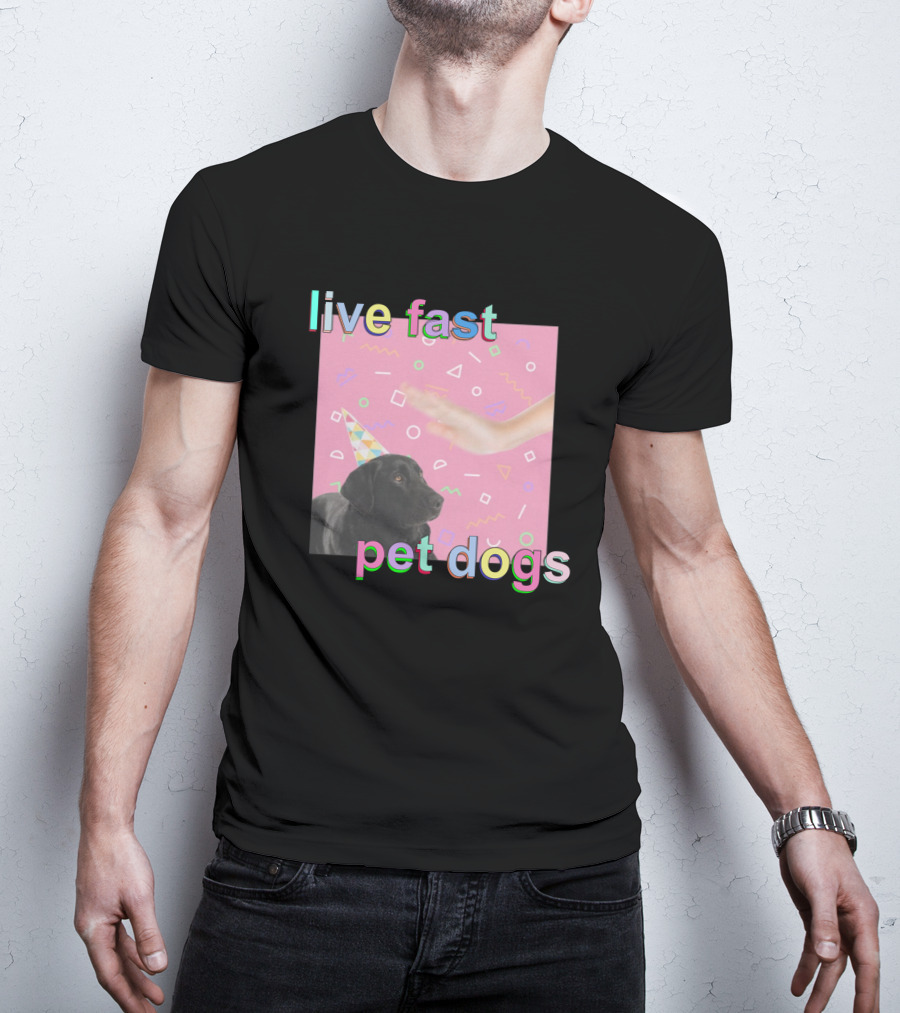 Live Fast Pet Dogs Zach Heltzel Robots With Rayguns T-Shirt