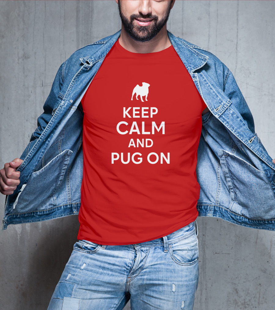 Little Lilith Keep Calm And Pug On Thesyc66 White Pug Icon T-Shirt