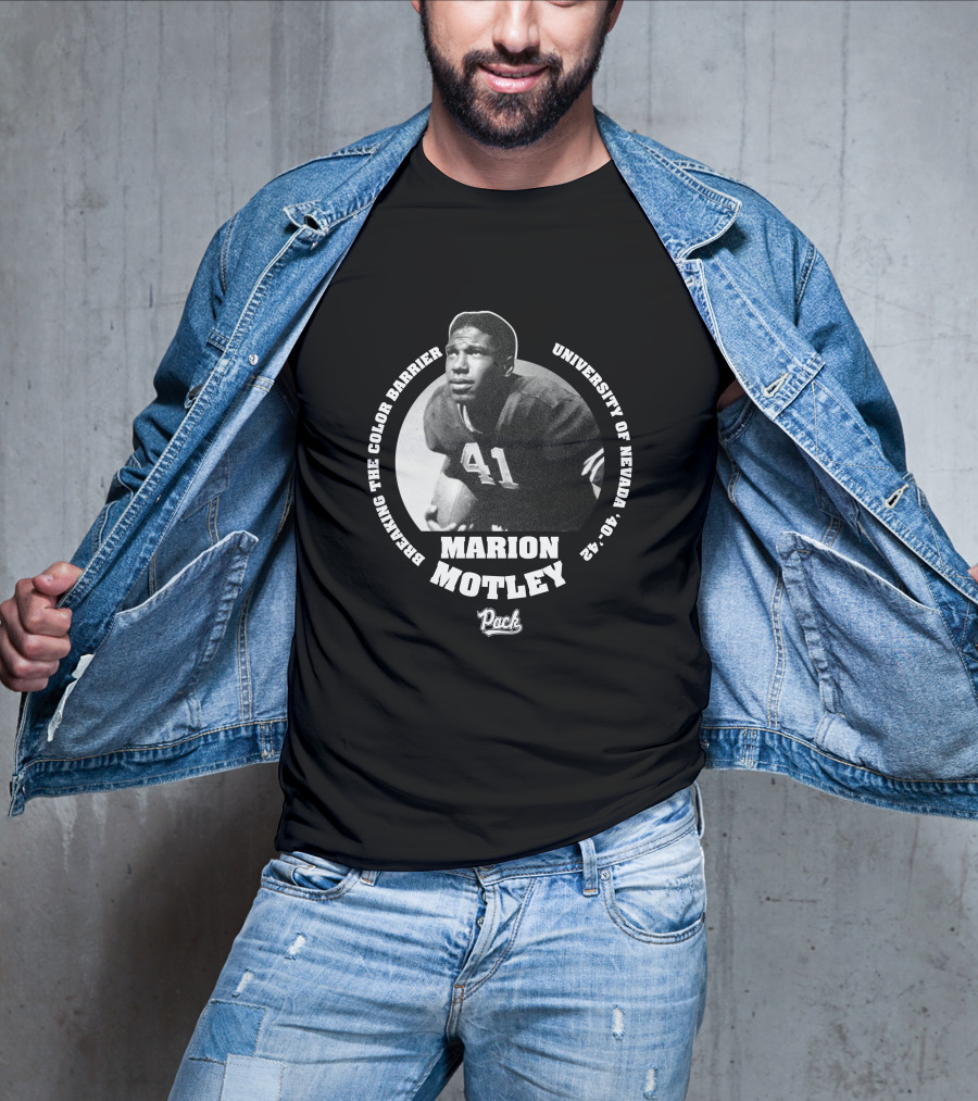 Marion Motley Breaking The Color Barrier University Of Nevada 41 Wolf Pack T-Shirt
